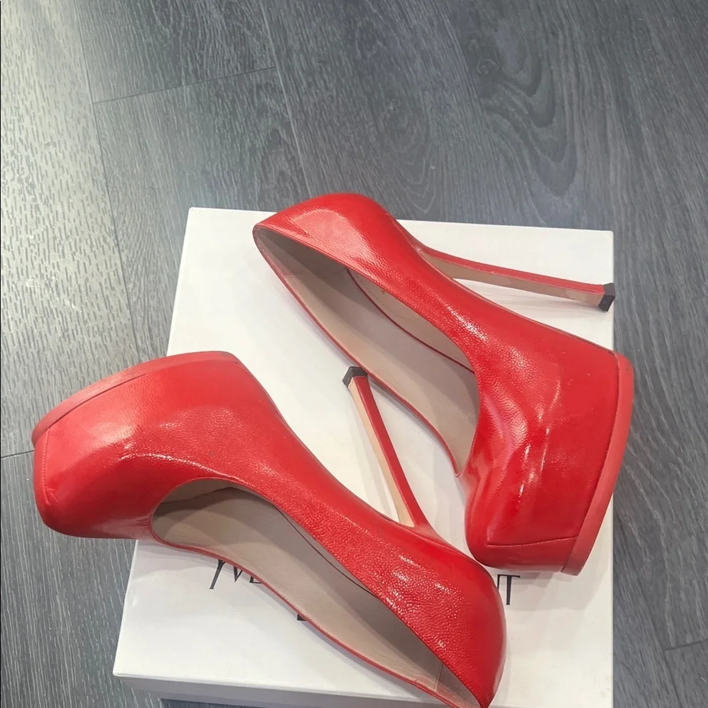 Yves Saint Laurent Vibrant Red Heels - Picture 5 of 7